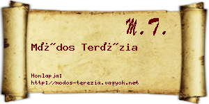 Módos Terézia névjegykártya